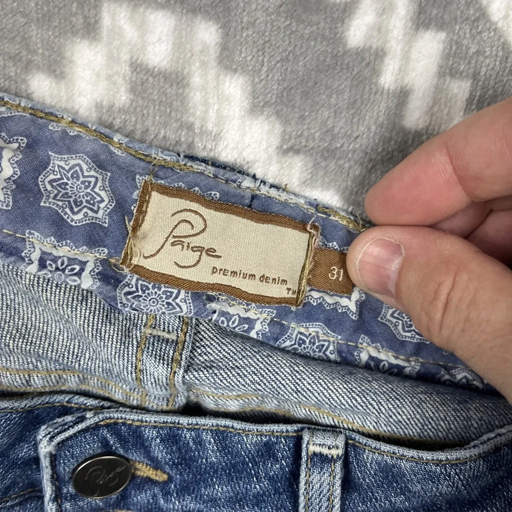 Paige Jeans Womens Size 31 Blue Robertson Mid Rise Relaxed Fit Wide Leg 31x32.5